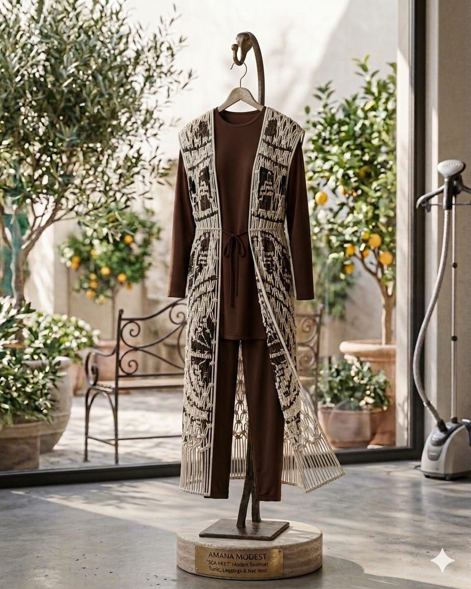 Ensemble Burkini Macramé Chocolat